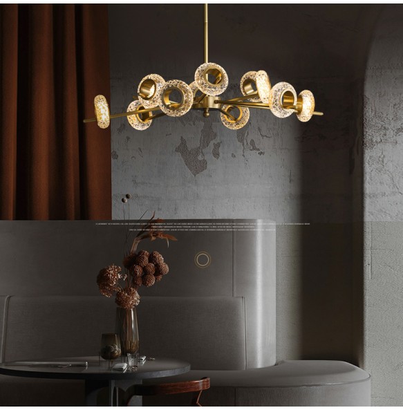 Modern Suspension Donut Crystal Lustre LED Wall Lamps 2024 New Trend Indoor Lamparas De Techo Luxury New To The Season