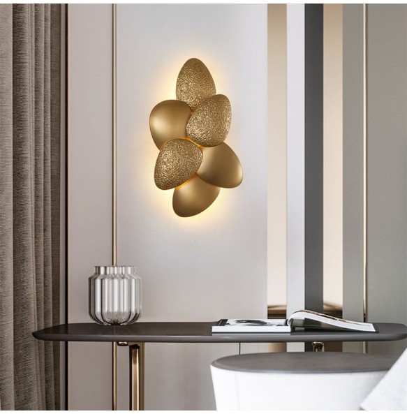 Gold Pebbles LED Wall Lamp 2024 Lustre Light Fixture Home Decor Home Appliance Wall Decor Bedroom Night Light Luxury