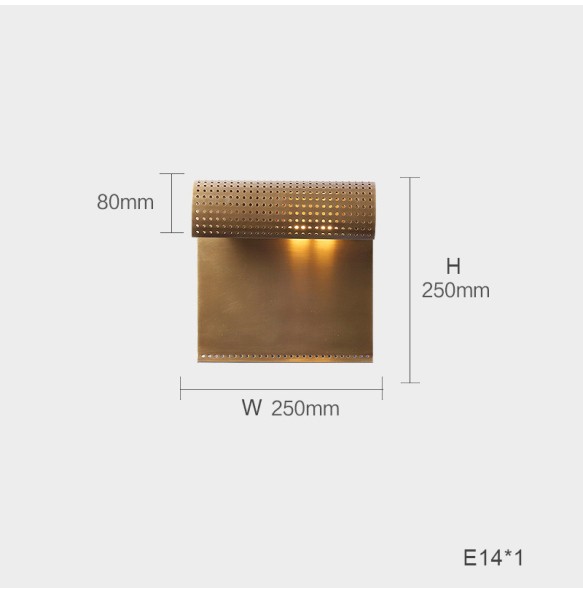 LED Modern Minimalist Industrial Brushed Brass Wall Lamp Home Decor Bedside Lighting Fixture for Living Room Background