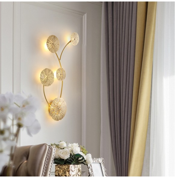 Modern LED Gold Wall Lamp Home Appliance Hotel Cafe Restaurant Wall Decor Light Home Decoration Indoor