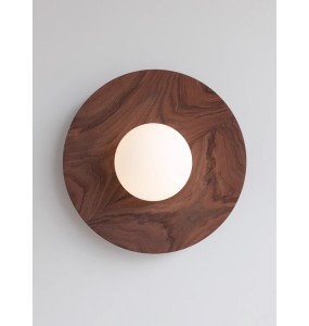 Postmodern Walnut Wall Lamp Led Home Decoration Solid Wood Wall Sconce Background Wooden Light Fixture