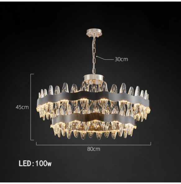 Black Minimalism Style Luxury Dimmable LED Wall Lamp Lustre Modern Suspension Crystal Bedroom Night Lamp Aisle Lights