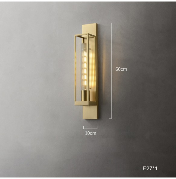 LED Modern Minimalist Industrial Brushed Brass Wall Lamp Home Decor Bedside Lighting Fixture for Living Room Background