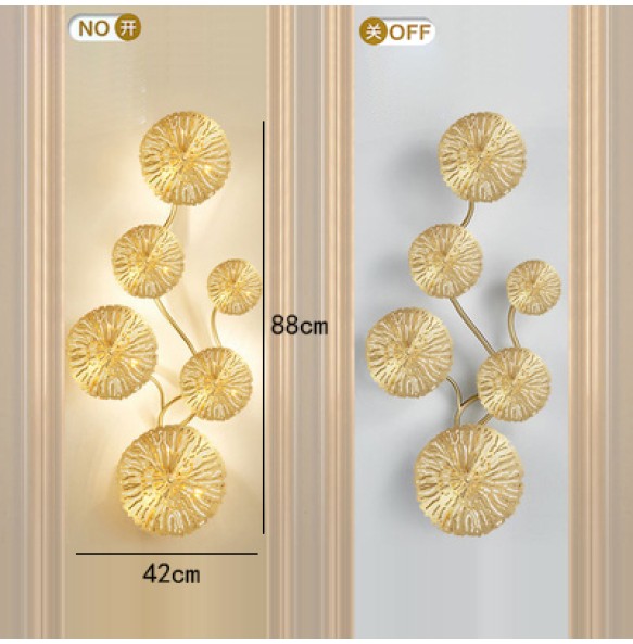 Modern LED Gold Wall Lamp Home Appliance Hotel Cafe Restaurant Wall Decor Light Home Decoration Indoor