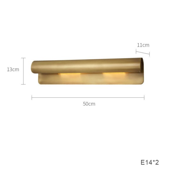 LED Modern Minimalist Industrial Brushed Brass Wall Lamp Home Decor Bedside Lighting Fixture for Living Room Background