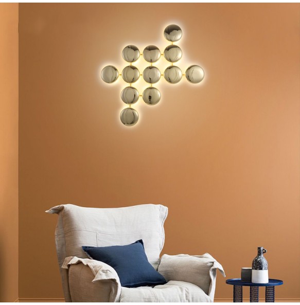 Modern Led Round Wall Lamp Bedroom Closets Night Lights Lampe Wall Art Decor Applique Murale Intérieur Living Room Sofas