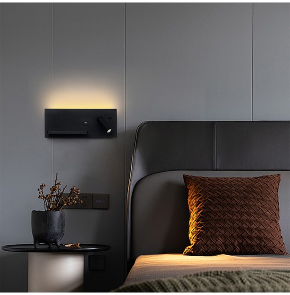 Wireless Charging Post Modern Minimalism LED Lustre Wall Lamp Black White Luxury Home Decor Home Appliance Bedroom Headboard