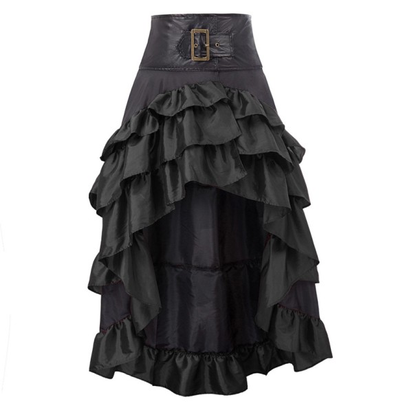 Cosplay Vintage Steampunk Dress Victorian Medieval Ruffled Lace Trim Gothic Skirts Women Corset Skirt Pirate Costumes  cosplay