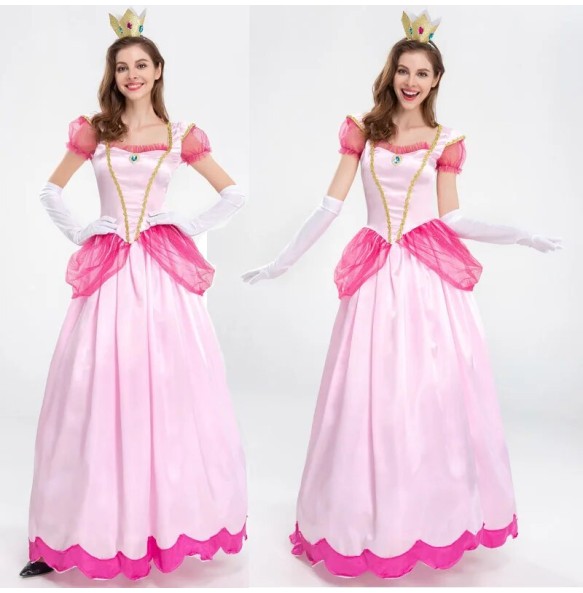 Princess Costume New Mary Pinkie Princess Dress Party Queen Dress Pink Peach Blossom