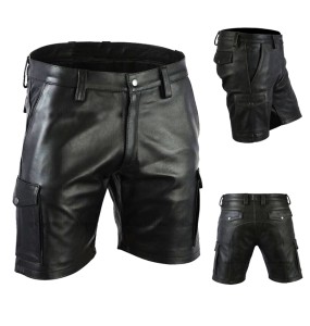 New Men's Leather Shorts Genuine Soft Lambskin Sports Gym Causal Wear Pants