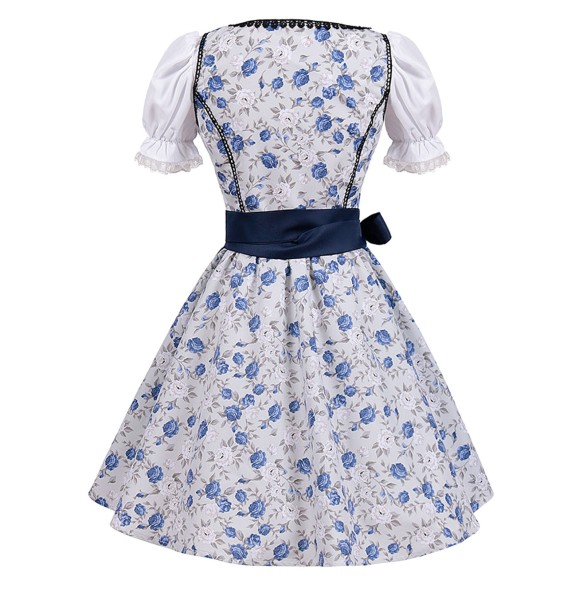 German Ladies Beer Maid  Bavarian Oktoberfest Dress with Apron Costumes Party Halloween Fancy Dress