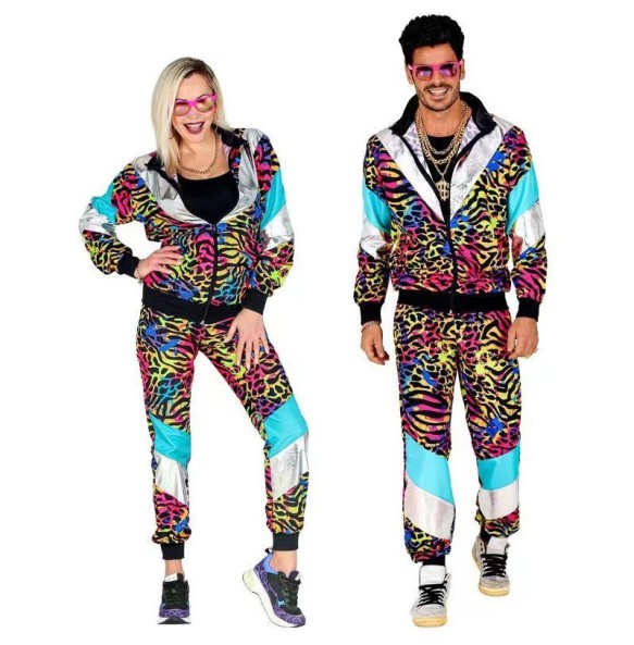 80s disco tracksuit jacket and pants jogging suit retro-style carnival-themed party  cosplay costumes