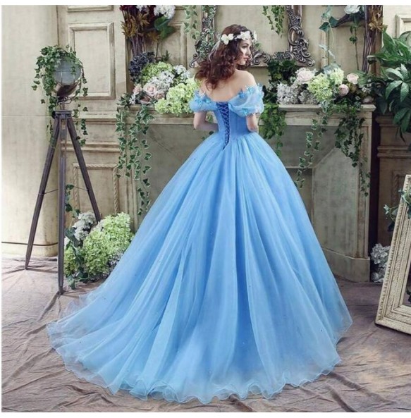 Fairy Vestidos De Dulces 16 Quinceanera Dresses Light Blue Off Shoulder With Butterfly Organza Sweet 15 Masquerade Ball Gowns