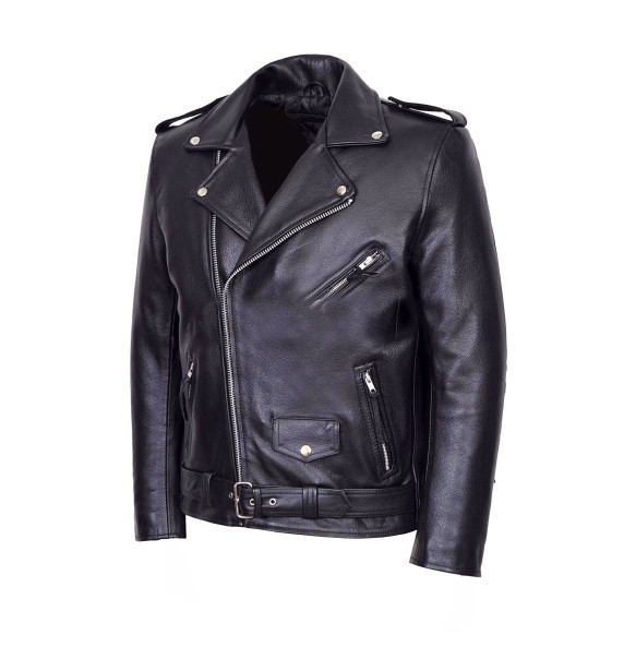 Men PU Leather Jacket Motorcycle Fashion Slim Fit Leather Coat