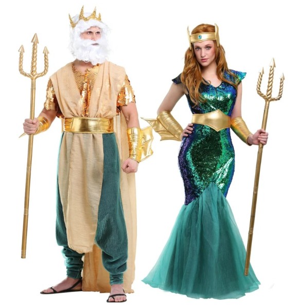 Costumes For Women Sea Siren Mermaid Queen Dress Adult Men King Cosplay Costume Egypt Egyptian Pharaoh Outfits