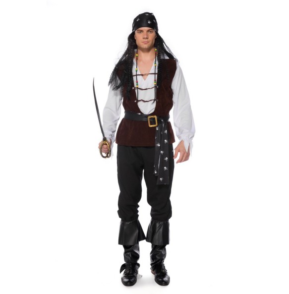 NEW Carnival Halloween Caribbean Pirates Couple Costume Captain Huntress Clubwear Play Suit Cosplay Fancy Party Dress