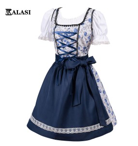 German Ladies Beer Maid  Bavarian Oktoberfest Dress with Apron Costumes Party Halloween Fancy Dress