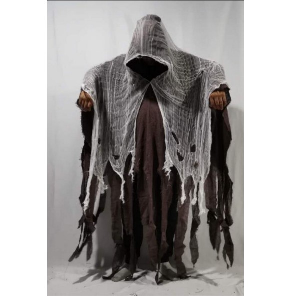 Unisex Halloween Ghost Dementors Cosplay Costume Gothic Horror Zombie Tattered Hooded Capes Day Of The Dead Party Props Cloaks