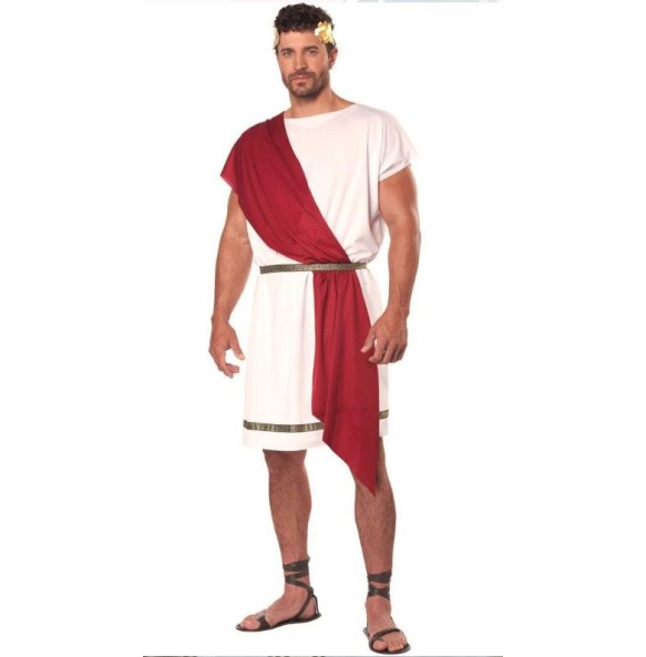 Halloween  Man Ancient Greek Toga Rome Spartan Warrior Cosplay Costume Mythology God  Fancy Dress