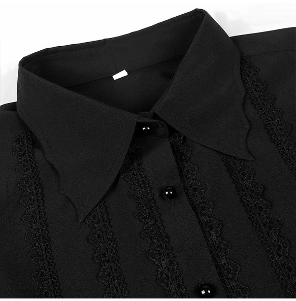 Men Dress Shirts Long Sleeve Vampire Renaissance Steampunk Gothic Ruffled Vintage Medieval Shirts Men Clothing Chemise Male