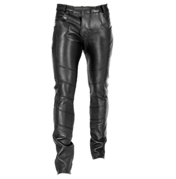 Men's Goth Steampunk Pu Leather Pant Black Motorcycle Rock Roll Slim Legging Pants Plus Size