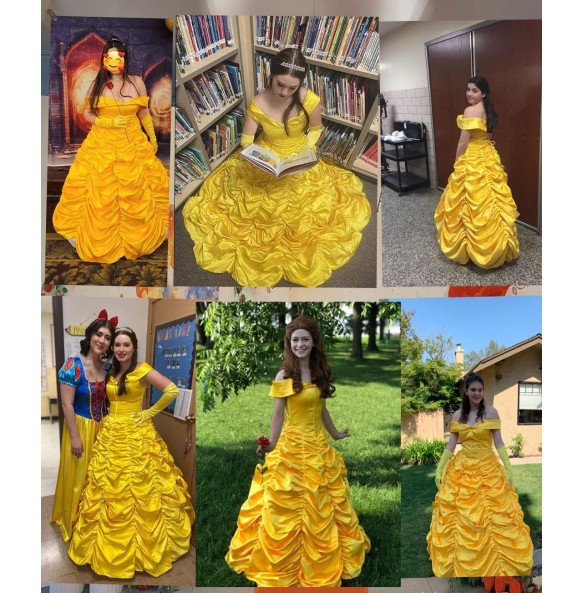 Beauty and Beast Prince Costume Halloween Princess Bell Costume Performance Princess Bell Dress