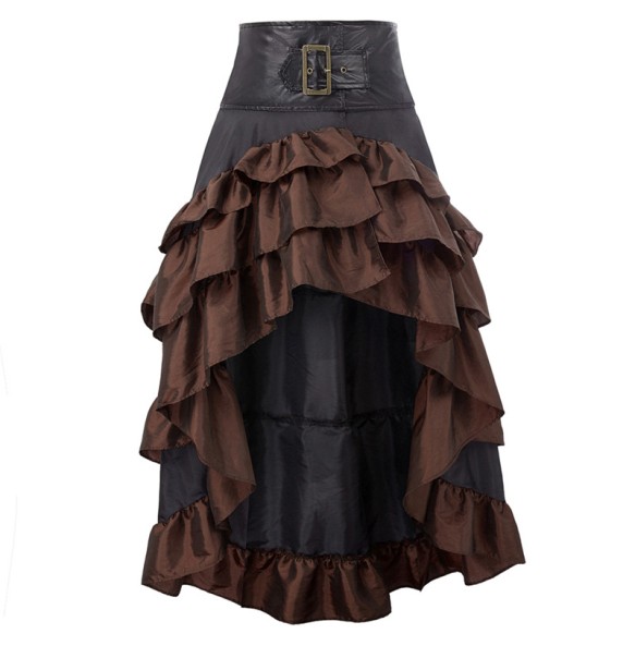 Cosplay Vintage Steampunk Dress Victorian Medieval Ruffled Lace Trim Gothic Skirts Women Corset Skirt Pirate Costumes  cosplay