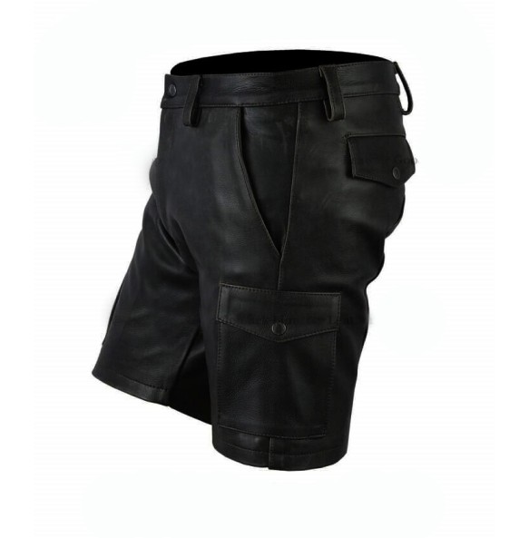 New Men's Leather Shorts Genuine Soft Lambskin Sports Gym Causal Wear Pants