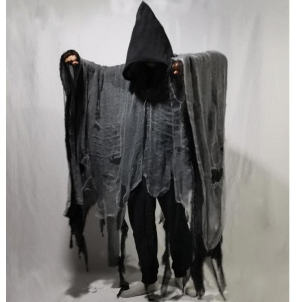 Unisex Halloween Ghost Dementors Cosplay Costume Gothic Horror Zombie Tattered Hooded Capes Day Of The Dead Party Props Cloaks