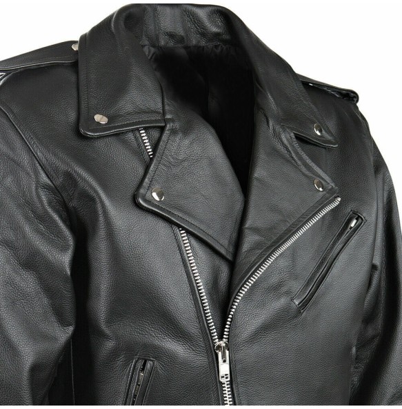 Men PU Leather Jacket Motorcycle Fashion Slim Fit Leather Coat