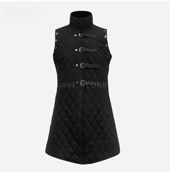 S-4XL Gambeson Costume Aketon Armor Vest Coat Medieval Viking Sleeveless Outfit Larp Warrior Knight Hunter Outfit For Adult Men