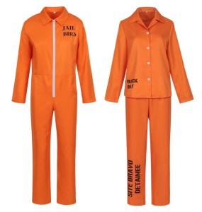 Costume Play Orange Prisoner Work Uniform Men Jumpsuit Women Prison Clothes Suicide Squad Film Game Anime Role Playing Costume