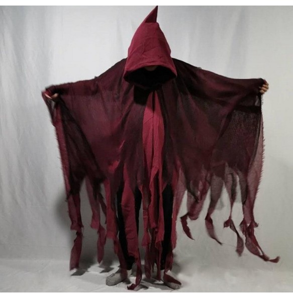 Unisex Halloween Ghost Dementors Cosplay Costume Gothic Horror Zombie Tattered Hooded Capes Day Of The Dead Party Props Cloaks