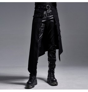 Gothic Men's Half Skirt Jacquard Steampunk Stylish Kilt Open Front Harujuku Burlesque Fringe Traditional Skirts