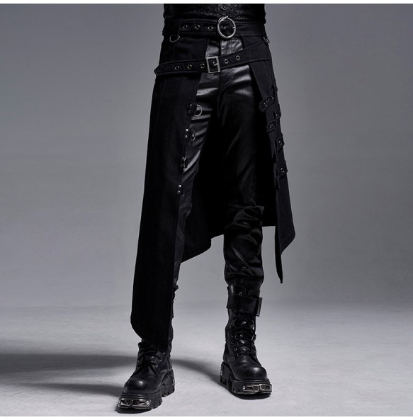 Gothic Men's Half Skirt Jacquard Steampunk Stylish Kilt Open Front Harujuku Burlesque Fringe Traditional Skirts