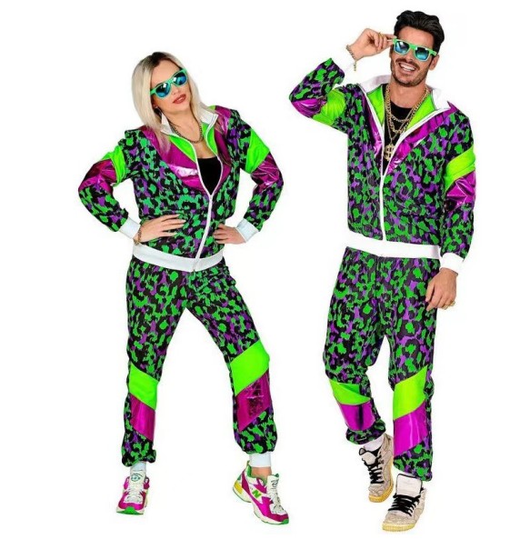 80s disco tracksuit jacket and pants jogging suit retro-style carnival-themed party  cosplay costumes