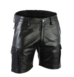 New Men's Leather Shorts Genuine Soft Lambskin Sports Gym Causal Wear Pants