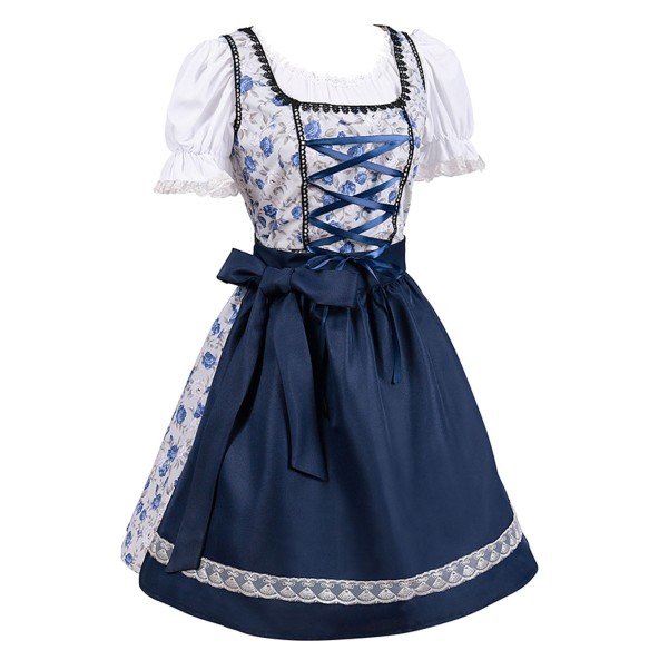 German Ladies Beer Maid  Bavarian Oktoberfest Dress with Apron Costumes Party Halloween Fancy Dress