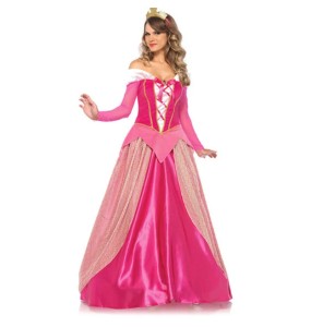 Adult Costume Women Deluxe Pink Sleeping Beauty Princess Aurora Gorgeous costume For Halloween Party Fancy Dress