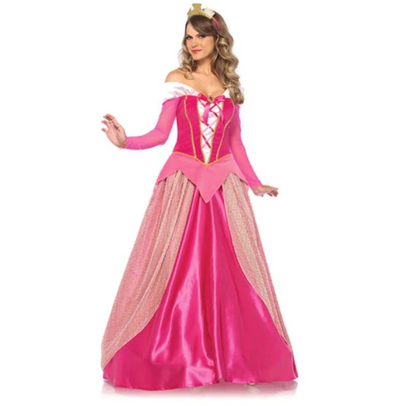 Adult Costume Women Deluxe Pink Sleeping Beauty Princess Aurora Gorgeous costume For Halloween Party Fancy Dress