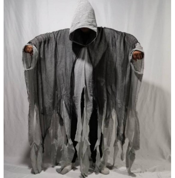 Unisex Halloween Ghost Dementors Cosplay Costume Gothic Horror Zombie Tattered Hooded Capes Day Of The Dead Party Props Cloaks