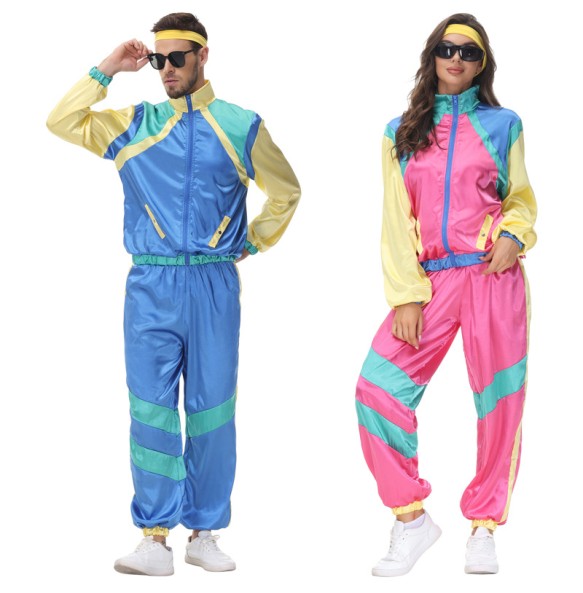 Cosplay  Halloween Costumes 70s Retro Disco Couple Sportswear Cos Party Stage Performance Costumes