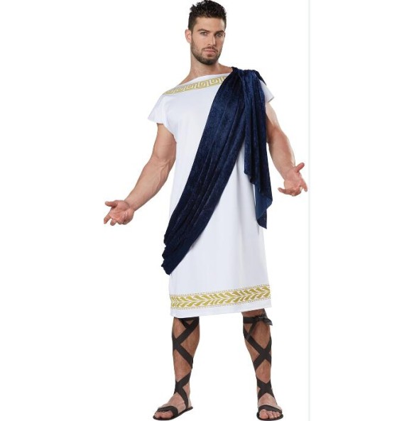 Halloween  Man Ancient Greek Toga Rome Spartan Warrior Cosplay Costume Mythology God  Fancy Dress