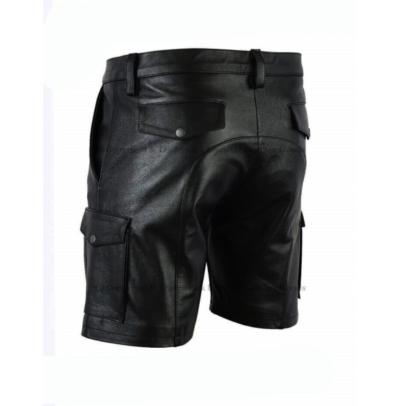 New Men's Leather Shorts Genuine Soft Lambskin Sports Gym Causal Wear Pants