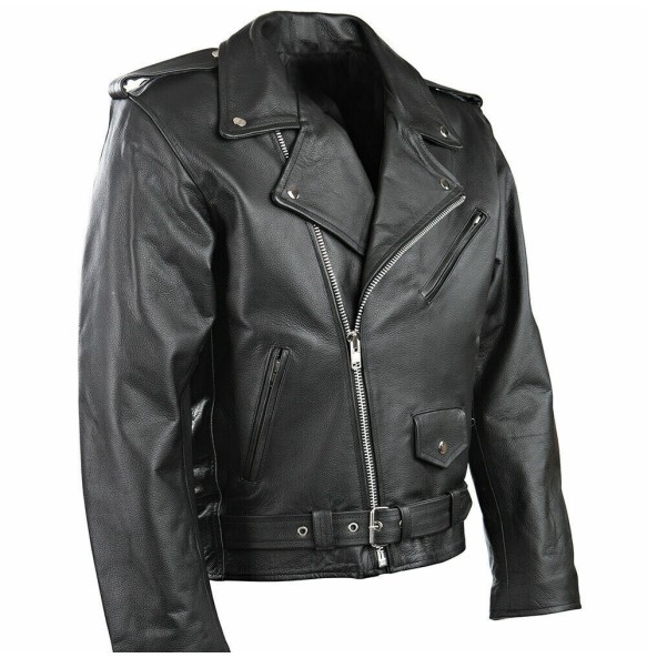 Men PU Leather Jacket Motorcycle Fashion Slim Fit Leather Coat