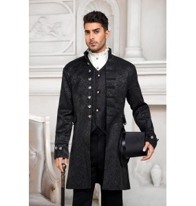 Mens Steampunk Medieval Jacket Pirate Viking Renaissance Costume Formal Tailcoat Gothic Victorian Halloween Tuxedo Coats