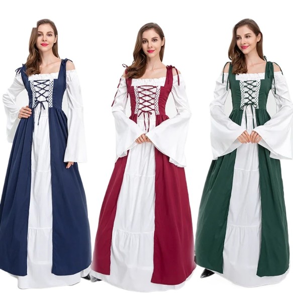 Beer Festival Cosplay Costume for Women Classic Medieval Style Long Dress  anime cosplay