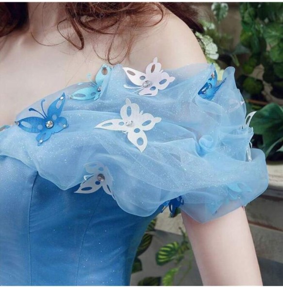 Fairy Vestidos De Dulces 16 Quinceanera Dresses Light Blue Off Shoulder With Butterfly Organza Sweet 15 Masquerade Ball Gowns