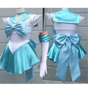 Japan Sailor Moon Costume Uniform Gloves Headwear Cartoon Movie Women Halloween Cosplay Costume Girls Fancy Party Dress