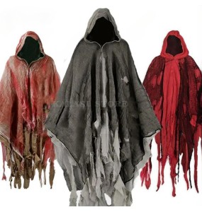 Unisex Halloween Ghost Dementors Cosplay Costume Gothic Horror Zombie Tattered Hooded Capes Day Of The Dead Party Props Cloaks